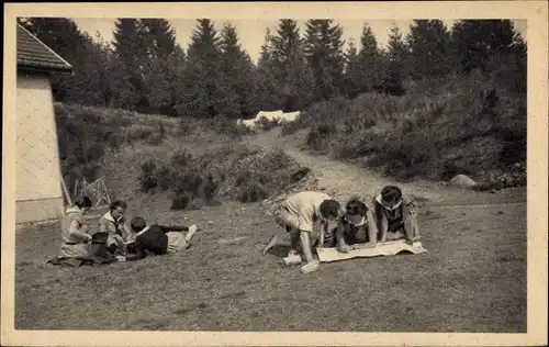 Ak Französische Pfadfinder, Kartenstudium