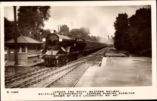Ak Surbiton Kingston London, Britische Eisenbahn, London South Western Railway