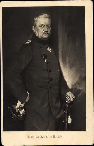 Ak Generaloberst Karl von Bülow, Portrait, Säbel, Uniform, Helm