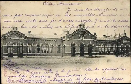 Ak Ypres Ypern Westflandern, Bahnhof
