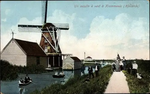 Ak Krommenie Zaandam Zaanstad Nordholland, Un Moulin à vent