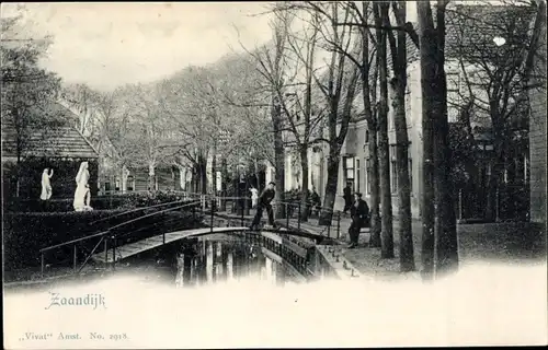 Ak Zaandijk Nordholland, Blick zur kleinen Brücke