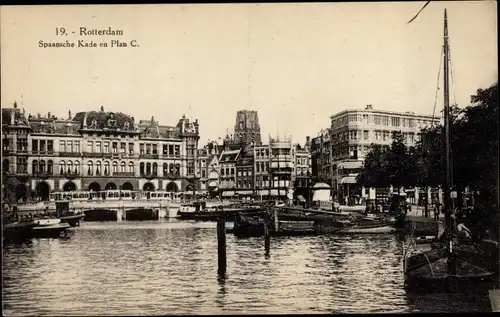 Ak Rotterdam Südholland Niederlande, Spaansche Kade en Plan C.