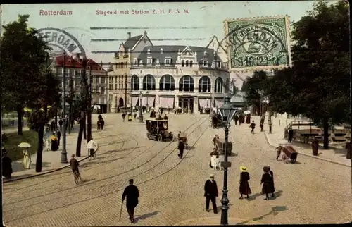 Ak Rotterdam Südholland Niederlande, Slagveld met Station Z.H.E.S.M.