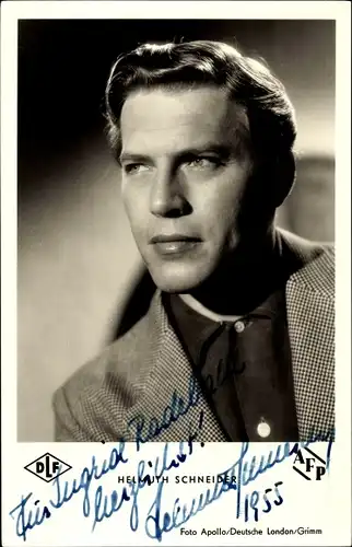 Ak Schauspieler Helmuth Schneider, Portrait, Ännchen von Tharau, Autogramm