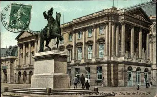 Postkarte Versailles Yvelines, Schloss, Statue von Ludwig XIV.