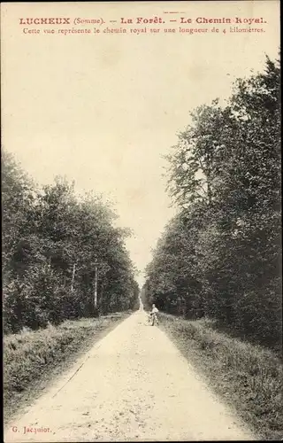 Ak Lucheux Somme, La Foret, Chemin Royal