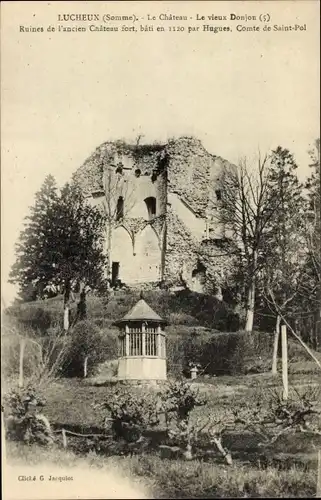 Ak Lucheux Somme, Chateau, der alte Kerker