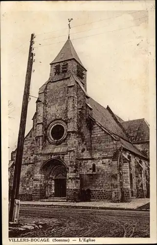 Ak Villers-Bocage Somme, Kirche