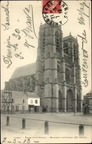 Ak Corbie Somme, St-Pierre-Kirche