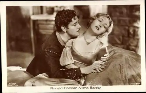 Ak Schauspieler Ronald Colman und Vilma Banky, Portrait, Ross Verlag 3375 5