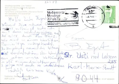 Ak Wernigerode im Harz, Verpflegungstelle Leo Tolstoi, Neubaugebiet Burgbreite, Steinerne Renne, HOG