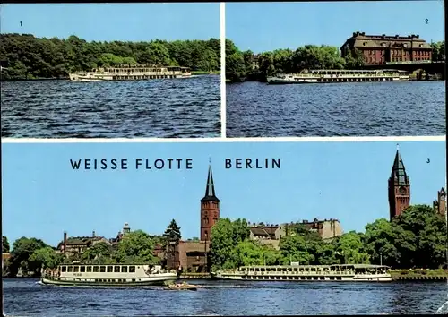 Ak Berlin Köpenick, Weiße Flotte, Luxusschiffe auf dem Langen See, Köpenicker Schloss, Altstadt