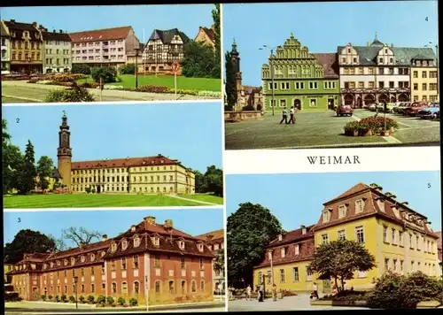 Ak Weimar Thüringen, Schloss, Wittumspalais, Haus Charlotte von Stein, Markt, Renaissancehäuser