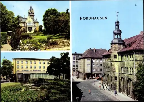 Ak Nordhausen in Thüringen, Meyenburgmuseum, HO Hotel Handelshof, Rathaus