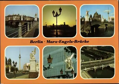 Ak Berlin Mitte, Marx Engels Brücke, Fernsehturm, Dom