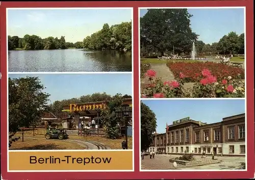 Ak Berlin Treptow, Schwanenteich, Kulturpark Plänterwald, Rosengarten, Restaurant Zenner