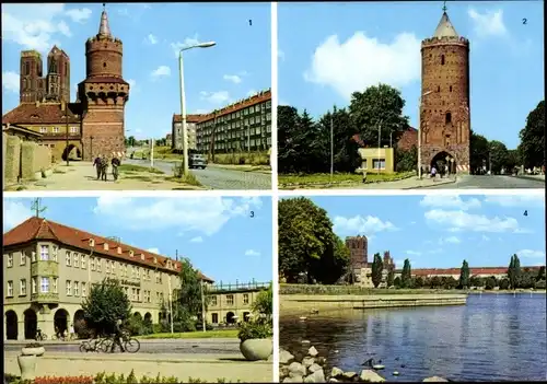 Ak Prenzlau in der Uckermark, Mitteltorturm, Blindower Tor, Hotel Uckermark, Uckersee