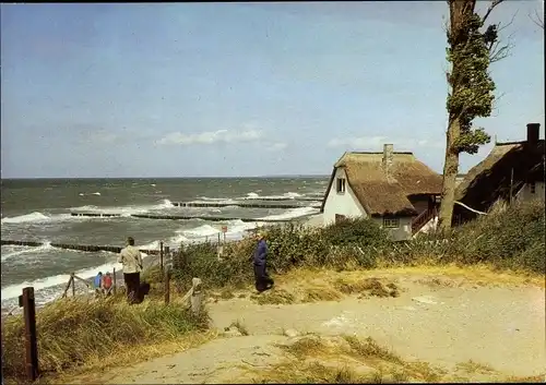 Ak Ostseebad Ahrenshoop Fischland, Strandzugang Grenzweg