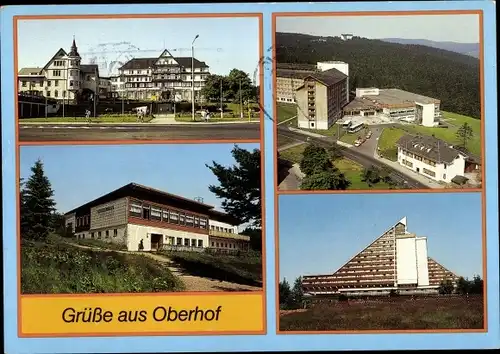 Ak Oberhof, Hotel Ernst Thälmann, FDGB Heim Fritz Weineck, HOG Schanzenbaude, Hotel Panorama