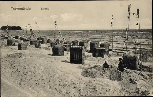 Ak Ostseebad Travemünde Lübeck, Strand