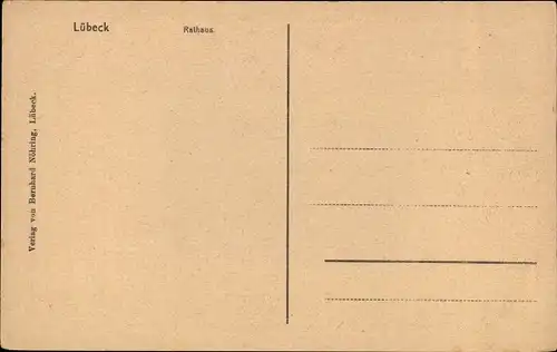 Künstler Ak Hansestadt Lübeck, Rathaus, Treppe