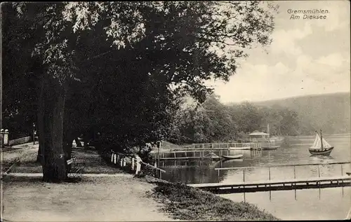 Ak Gremsmühlen Malente in Ostholstein, Dieksee, Boot