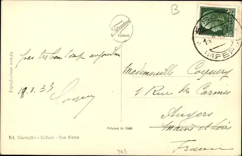 Ak San Remo Ligurien, Strada a Poggio