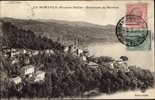 Ak La Mortola Liguria, Environs de Menton