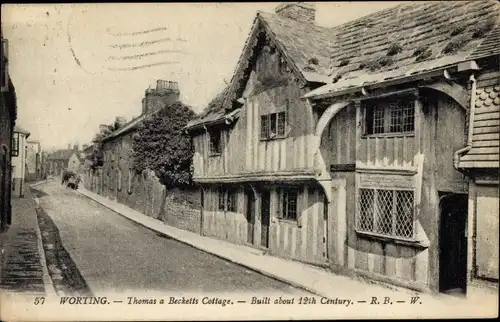 Ak Worthing West Sussex England, Thomas und Becketts Cottage