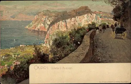 Ak Capri Neapel Kampanien, Strada di Anacapri