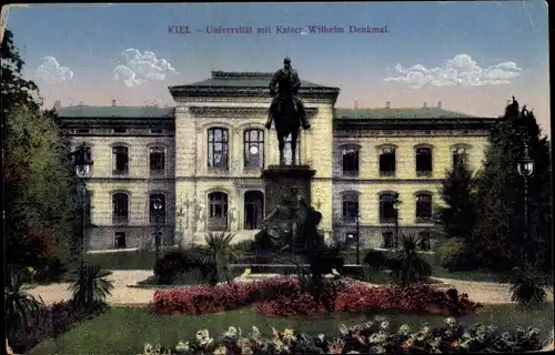 Ak Kiel, Universität, Kaiser Wilhelm Denkmal