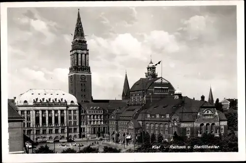 Ak Kiel, Rathaus, Stadttheater