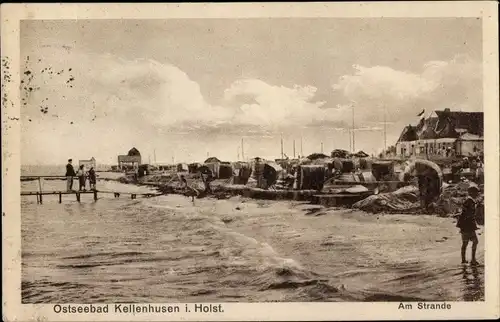 Ak Ostseebad Kellenhusen in Holstein, Strand, Strandkörbe, Badegäste