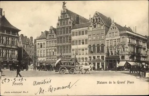 Ak Antwerpen Antwerpen Flandern, Häuser des Grand'Place