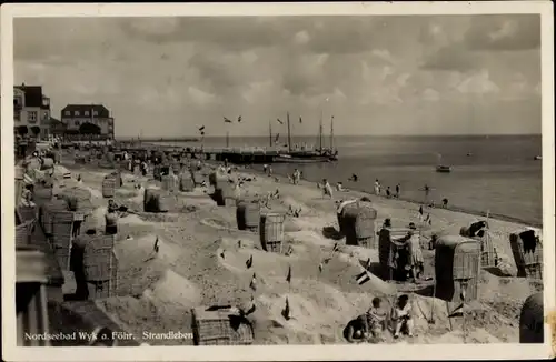 Ak Wyk auf Föhr Nordfriesland, Strandleben