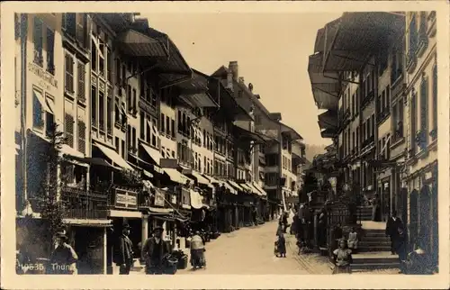 Ak Thun Kanton Bern Schweiz, Hauptstraße