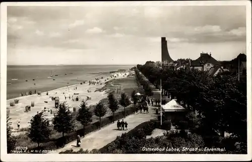 Ak Ostseebad Laboe, Marine Ehrenmal, Strand, Promenade