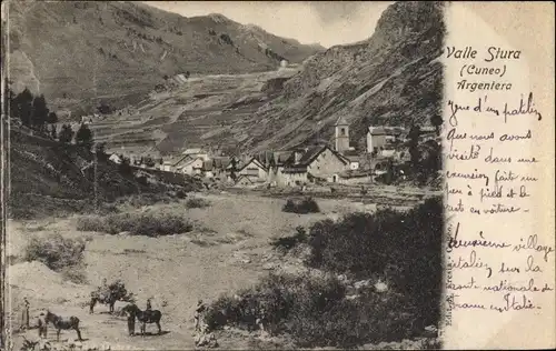 Ak Cuneo Piemonte, Valle Stura, Argentera, Ortsansicht