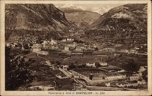 Ak Chatillon Valle d'Aosta Italien, Panorama e Sole