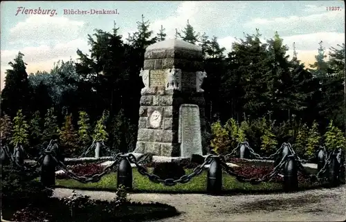 Ak Flensburg in Schleswig Holstein, Blücher-Denkmal