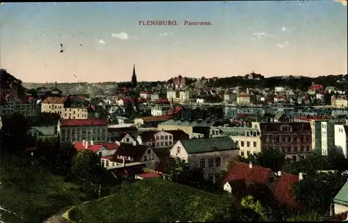 Ak Flensburg in Schleswig Holstein, Panorama