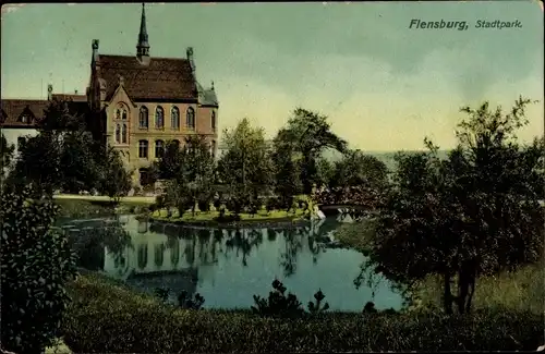 Ak Flensburg in Schleswig Holstein, Stadtpark