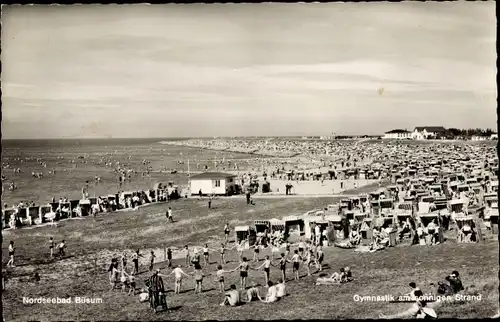 Ak Nordseebad Büsum, Gymnastik am sonnigen Strand