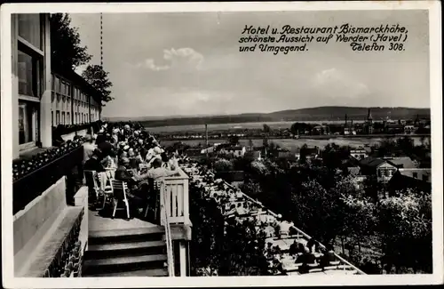 Ak Werder an der Havel, Hotel und Gaststätte Bismarckhöhe, Terrasse