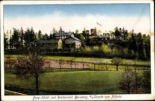 Ak Dresden Schönfeld Weißig Borsberg, Berghotel und Restaurant