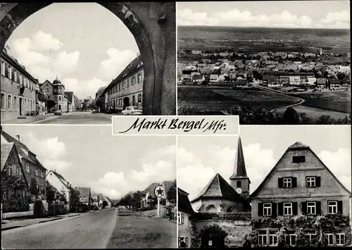 Ak Marktbergel Mittelfranken, Kirche, Panorama, Straßen