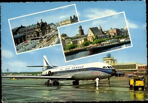 Ak Frankfurt am Main, Flughafen, Air France Flugzeug