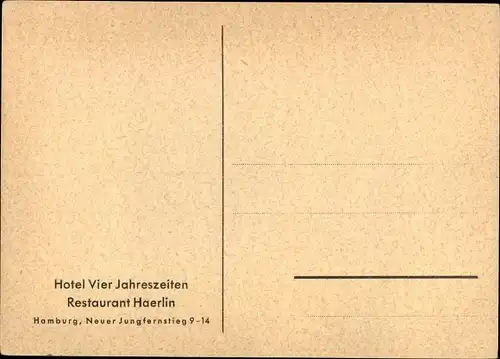 Ak Hamburg, Neuer Jungfernstieg, Hotel Vier Jahreszeiten, Jahreszeiten Keller
