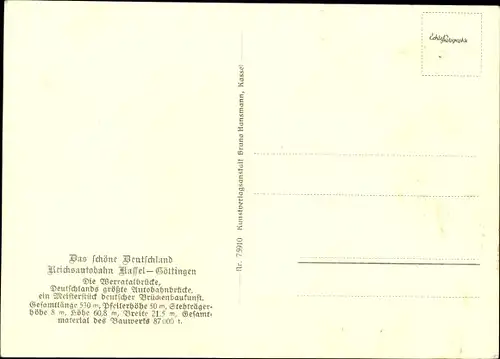 Ak Hann. Münden in Niedersachsen, Werratalbrücke der Reichsautobahn Kassel Göttingen